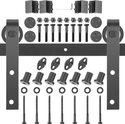 Vevor Barn Door Hardware Kit 9' Double Sliding Carbon Steel New