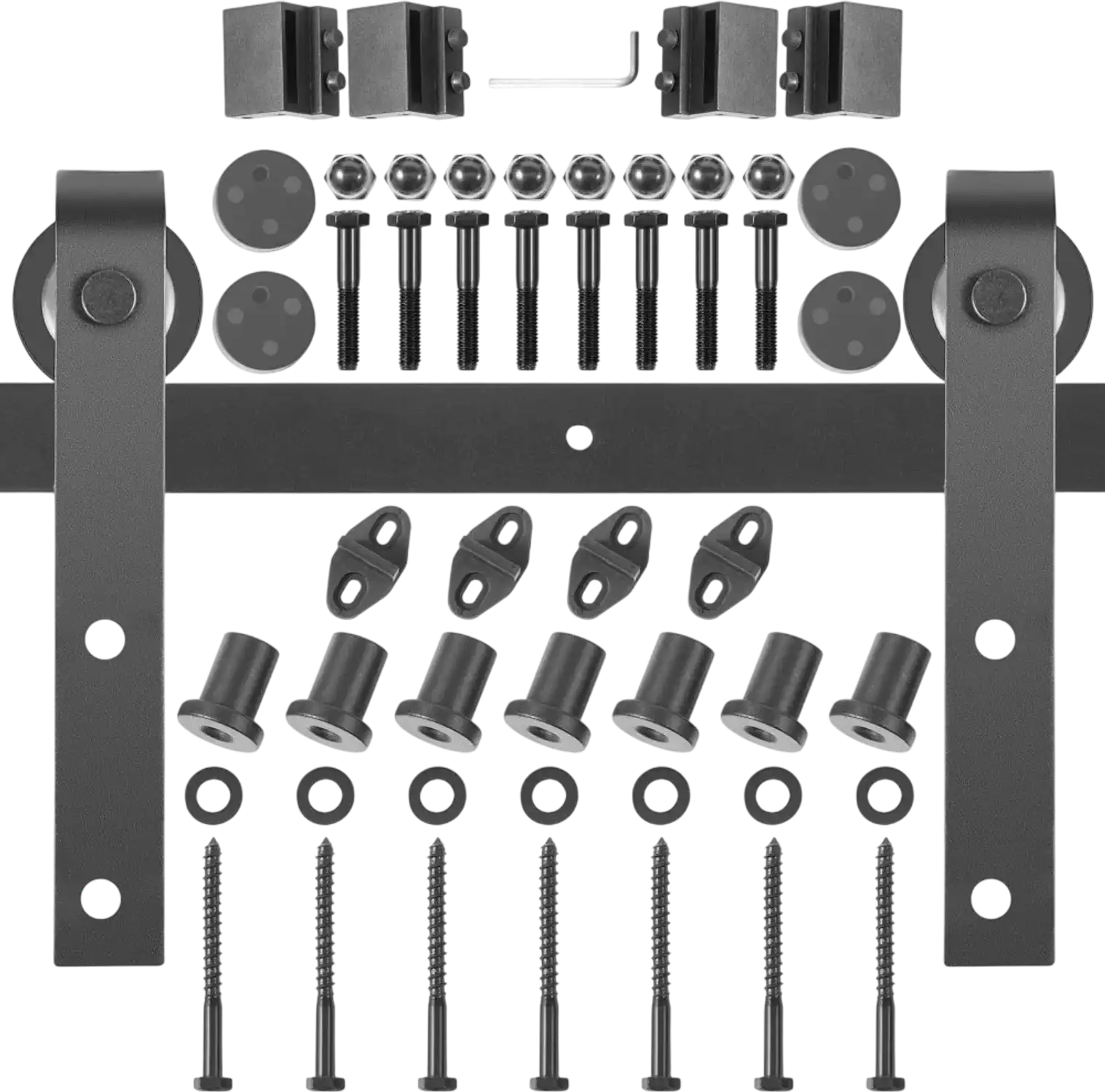 Vevor Barn Door Hardware Kit 10' Double Sliding Carbon Steel Track New