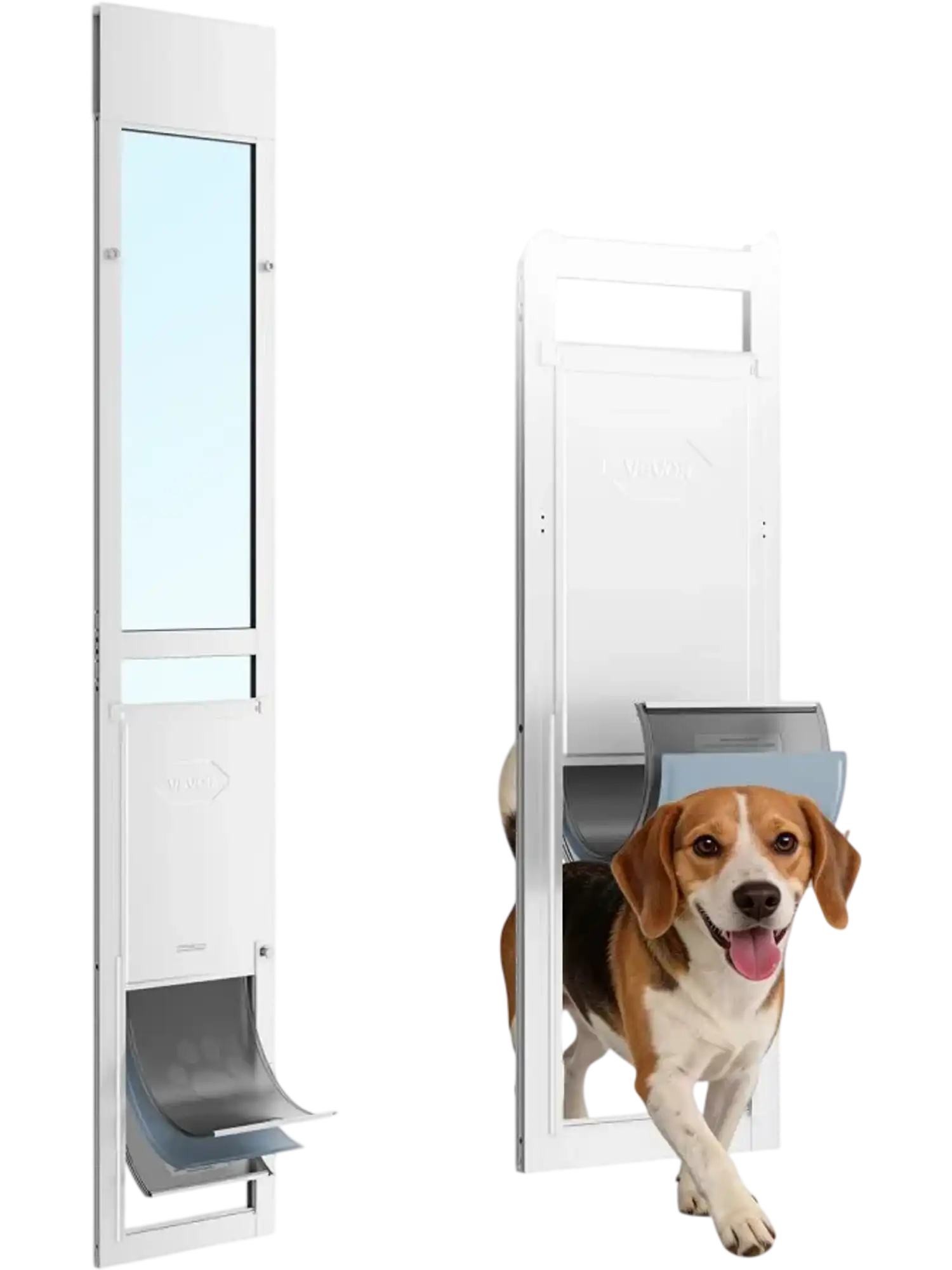 Vevor Dog Door for Sliding Glass Door Adjustable Height Aluminum Frame Large Pet Door New
