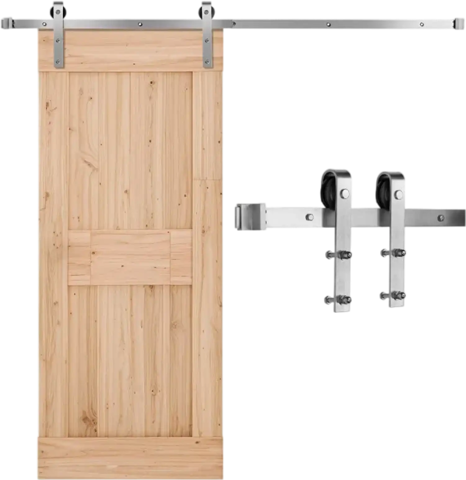 Vevor Sliding Barn Door Hardware Kit 6.6' Single Door Matte Silver New
