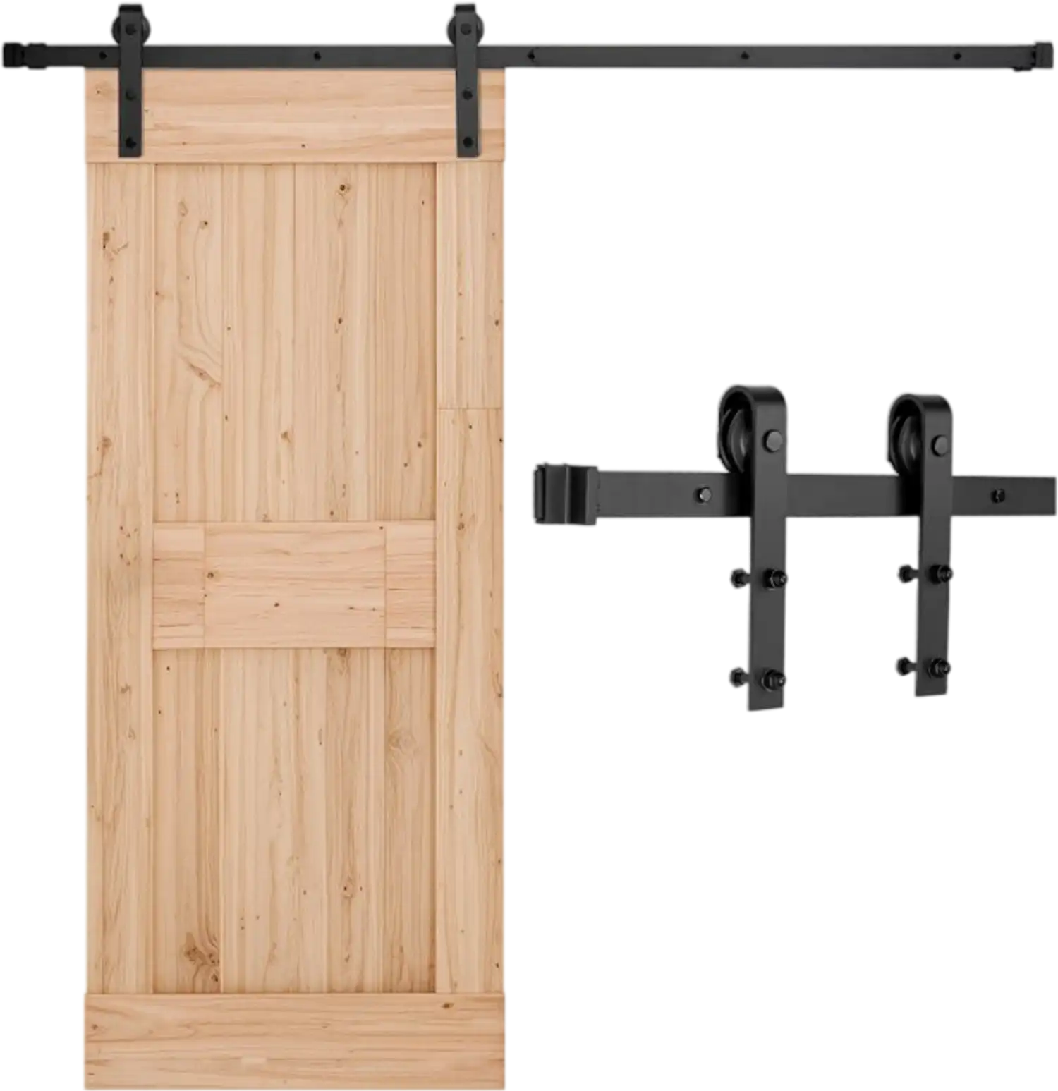 Vevor Sliding Barn Door Hardware Kit 6.6' Black New