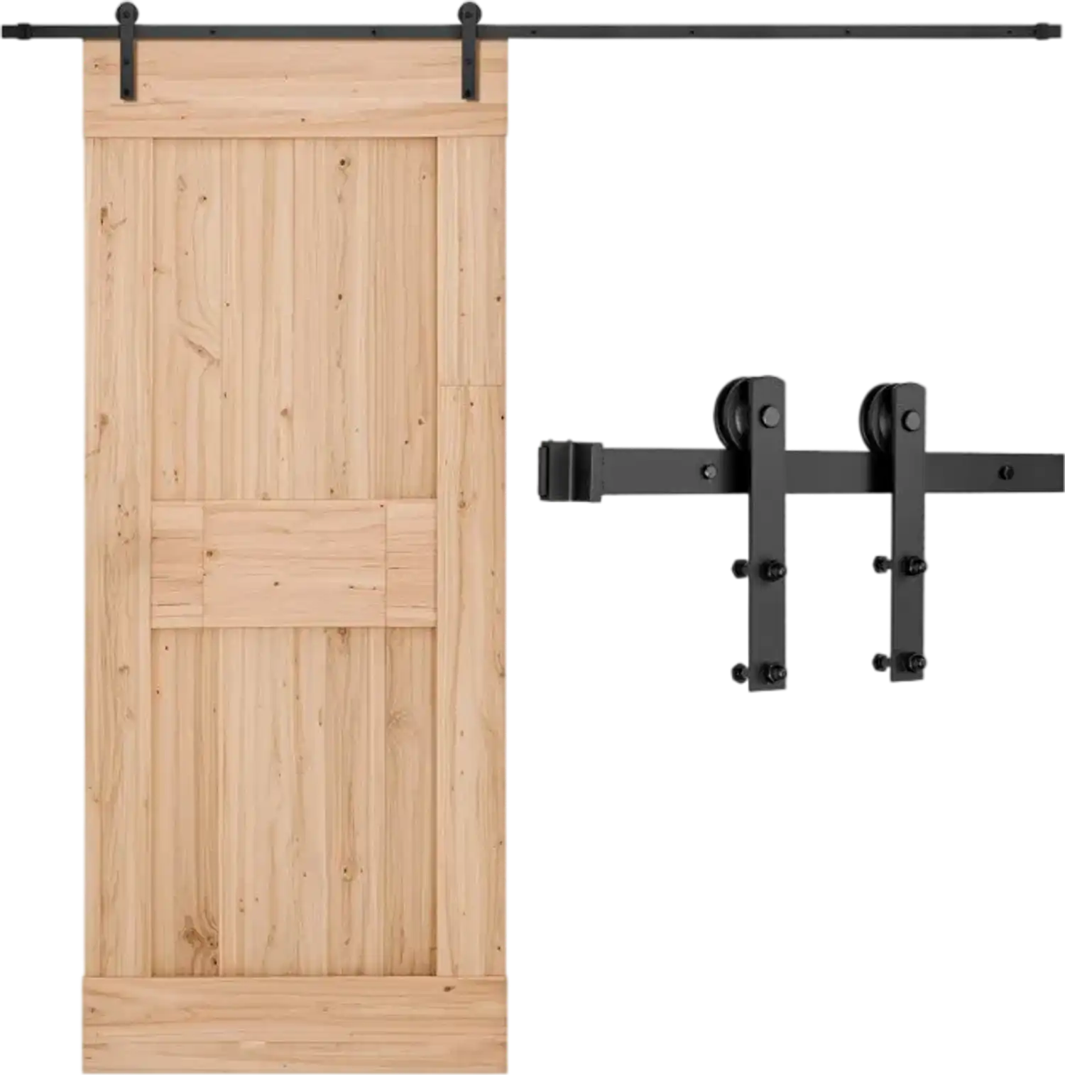 Vevor Sliding Barn Door Hardware Kit 10' Single Door I-Shape Roller Black New