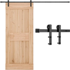 VEVOR 10FT Sliding Barn Door Hardware Kit, 330 LBS Weight Capacity, Compatible with 60 Inches Max Width & 1-3/8 to 1-3/4 Inches Thickness Single Sliding Barn Door, Durable Track & I-shape Roller,Black