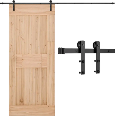 Vevor Sliding Barn Door Hardware Kit 10' Single Door I-Shape Roller Black New