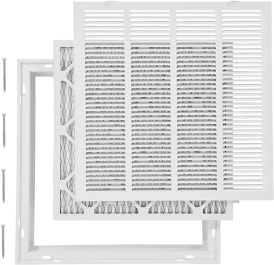 VEVOR Return Air Filter Grille, Fits W20 x H20in Duct Opening Size, Filter Included, Return Air Vent Cover for Wall, Powder-Coated Steel Return Air Grill Detachable Face/Door for 1 inch Filters