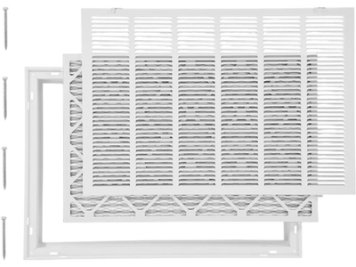 VEVOR Return Air Filter Grille, Fits W30 x H20in Duct Opening Size, Filter Included, Return Air Vent Cover for Wall, Powder-Coated Steel Return Air Grill Detachable Face/Door for 1 inch Filters