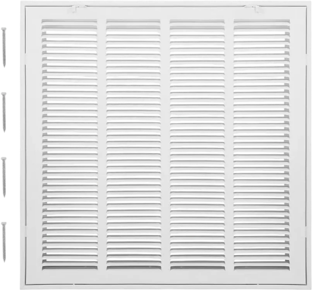 VEVOR Return Air Filter Grille, Fits W20 x H20 Inch Duct Opening, Filter Not Included, Return Air Vent Cover for Wall, Powder-Coated Steel Return Air Grill Detachable Face/Door for 1 inch Filters