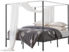 VEVOR King Size Canopy Bed Frame, Metal Canopy Bed with Four Posters Design, Heavy Duty Steel Slats Support, Underbed Storage Space, No Box Spring Needed, Easy Assembly, Black