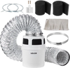 VEVOR 3-in-1 Indoor Dryer Vent Kit, with Bucket for Electric Dryer with 4-Inch by 5-Feet Extendable Exhaust Hose, Premium Quality & Light Weight & No Extra Accessories Required for Apartments, RVs