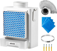VEVOR 3-in-1 Indoor Dryer Vent Kit,Premium ABS Material with Water Drawer Fits 4 inch Exhaust Port, Smart Overheating Reminder Exhaust Hood & with 4 Purification Pads,For Electric Clothes Dryers