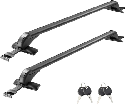 VEVOR Roof Rack Cross Bars, Universal Fit for Naked Roofs Without Raised Rails/Flush Rail/Black Moldings, 165 LBS Capacity, Lockable Heavy Duty Aluminum Crossbar Racks Roof Rail Rooftop Luggage Canoe
