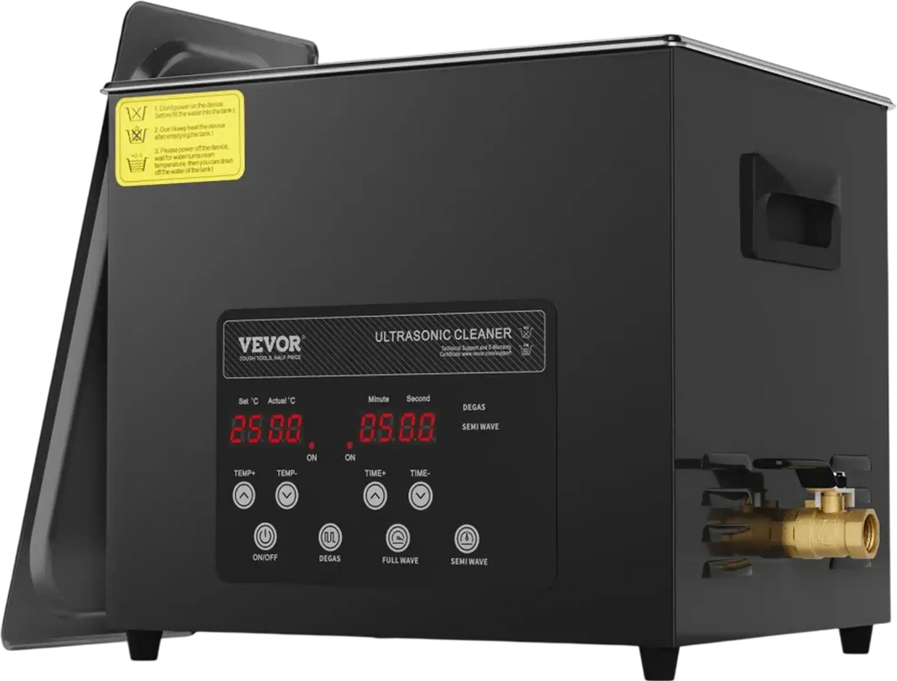VEVOR 10L Ultra Sonic Cleaner, 240W Digital Ultrasonic Cleaning Machine with Gentle Mode & Upgraded Degassing, 40kHz Industrial Ultrasound Cleaner with Heater & Timer for Retainer, Jewelry, Tools