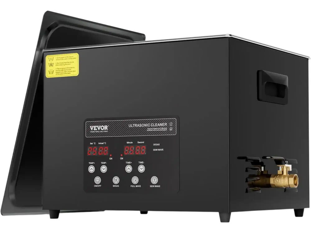 VEVOR 15L Ultra Sonic Cleaner, 360W Digital Ultrasonic Cleaning Machine with Gentle Mode & Upgraded Degassing, 40kHz Industrial Ultrasound Cleaner with Heater & Timer for Retainer, Jewelry, Tools