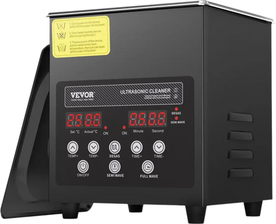 VEVOR 2L Ultra Sonic Cleaner, 60W Digital Sonic Cleaning Machine with Gentle Mode & Upgraded Degassing, 40kHz Ultrasound Cleaner Machine with Heater & Timer for Jewelry, Glasses, Tools, Retainer