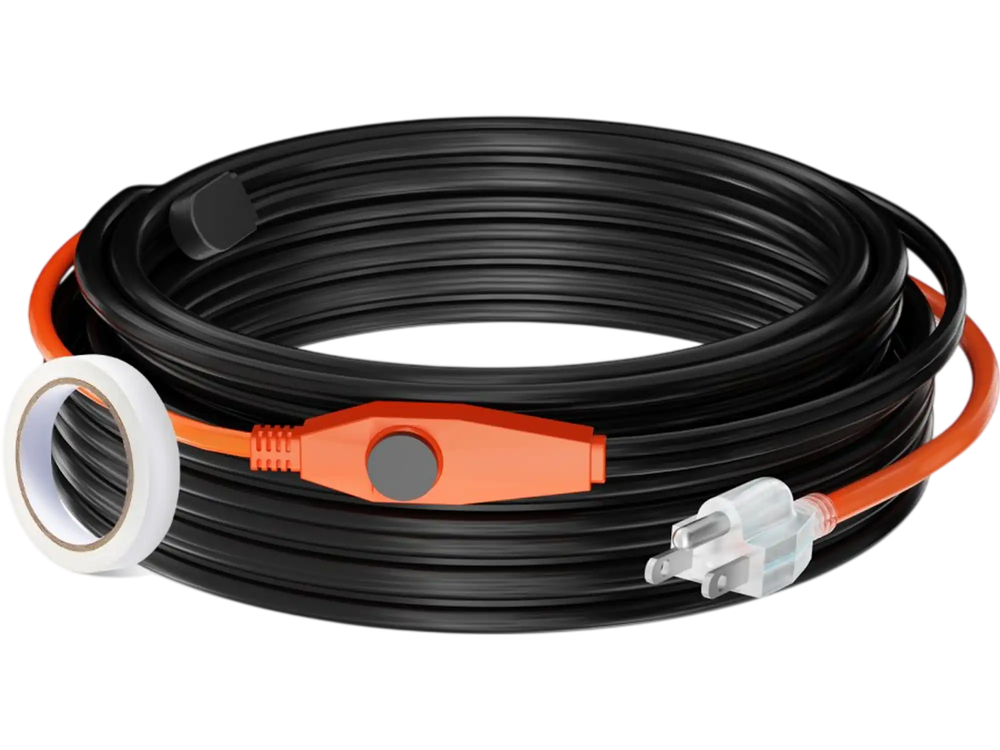 VEVOR Pipe Heating Cable, 60FT 7W/FT Heat Tape for Pipes with Built-in Thermostat, Water Pipe Heat Cable Protects PVC Hose, Metal and Plastic Pipe from Freezing