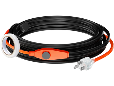 VEVOR Pipe Heating Cable, 18FT 7W/FT Heat Tape for Pipes with Built-in Thermostat, Water Pipe Heat Cable Protects PVC Hose, Metal and Plastic Pipe from Freezing
