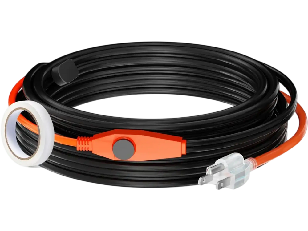 VEVOR Pipe Heating Cable, 30FT 7W/FT Heat Tape for Pipes with Built-in Thermostat, Water Pipe Heat Cable Protects PVC Hose, Metal and Plastic Pipe from Freezing