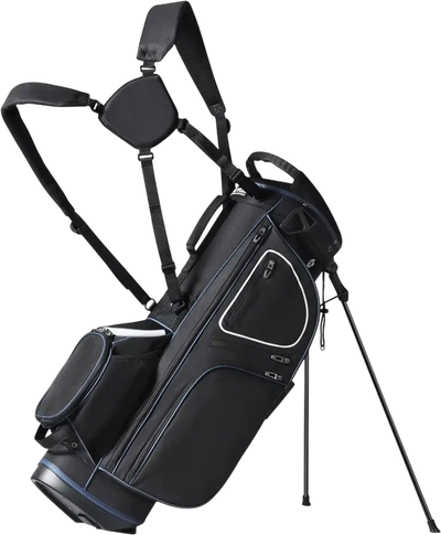VEVOR Golf Cart Bag with 14 Way Organizer Divider Top, 35” 11 Pockets Premium Cart Bag with Stand, Durable Golf Bags with Handles & Dust Cover & Detachable Dual Strap for Men & Women, Black White