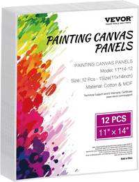 VEVOR Canvas Boards for Painting, 11 x 14 Inch White Canvases for Painting, 12 Pack Painting Canvas Panels for Sketching, Acrylic and Oil Painting, Watercolor, Paint Canvas for Kids and Professionals