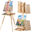 VEVOR French Easel with Legs Foldable and Portable Sketchbox Easel Stand, For Painting, Solid Beech Wood, Holds Canvas up to 33.86", Adjustable Height & Angle, with Drawer, Palette, Shoulder Strap