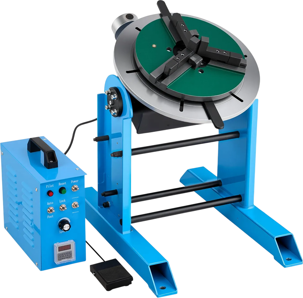 VEVOR Rotary Welding Positioner, 661 lbs Load Capacity, -45° to 90° Tilt Angle Welding Positioner Turntable Table, 0.2-2.5 RPM Speed Control, Electric and Foot Pedal, for Cutting, Grinding, Assembly