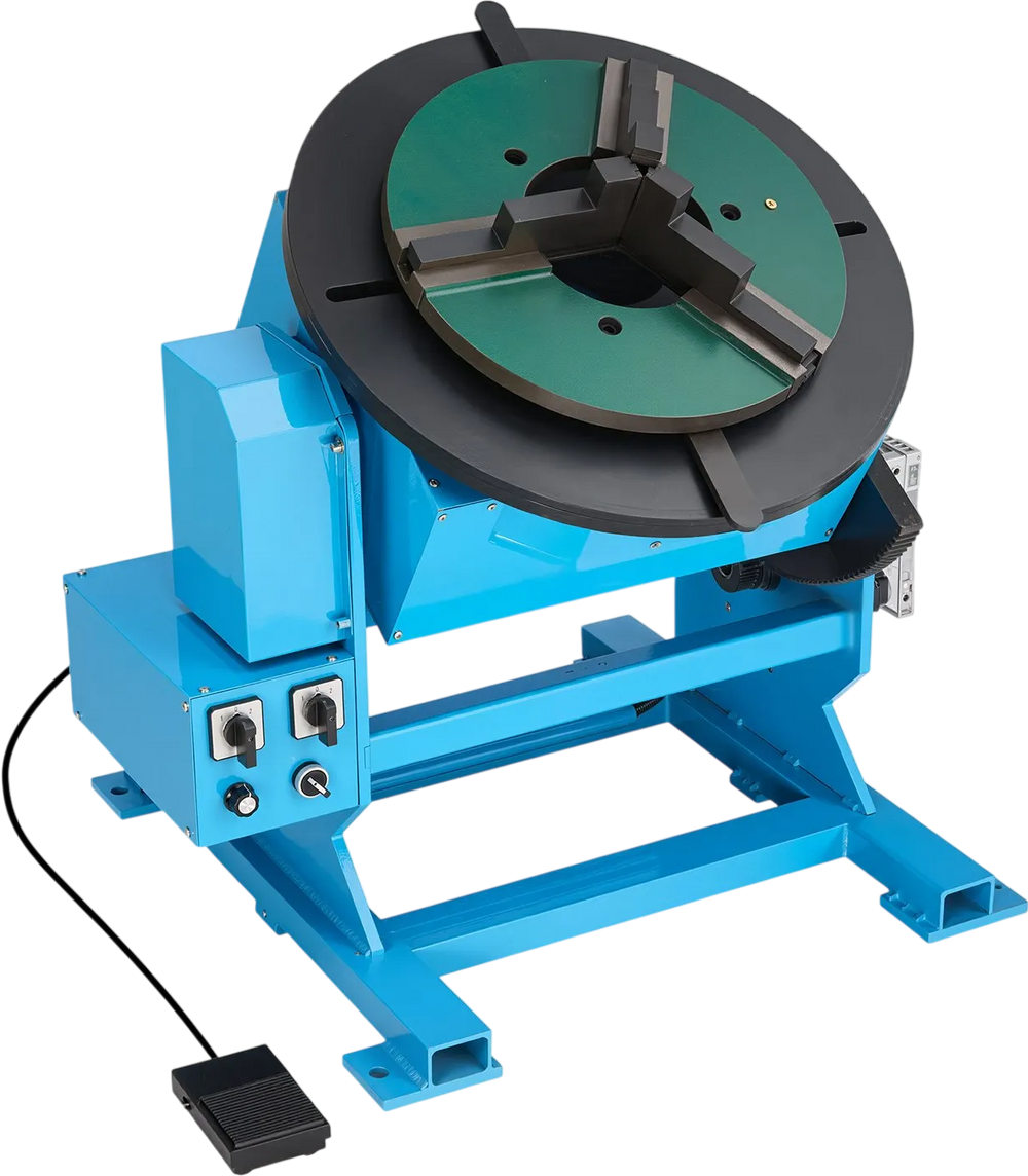 VEVOR Rotary Welding Positioner, 1102 lbs Load Capacity, -45° to 90° Tilt Angle Welding Positioner Turntable Table, 0.2-2 RPM Speed Control, Electric and Foot Pedal, for Cutting, Grinding, Assembly