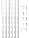 VEVOR Shelf Pilaster, 72.7-inch 20 Pack, Adjustable Shelf Brackets Steel Mortise Mount Pilaster Strip Standards with 140 Screws, Suitable for Wall Shelving System Cabinet Closet Organization