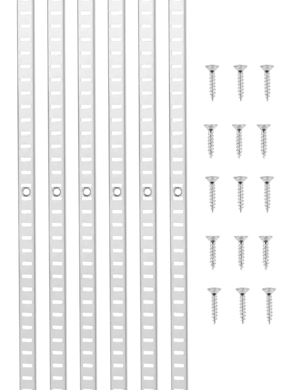 VEVOR Shelf Pilaster, 72.7-inch 20 Pack, Adjustable Shelf Brackets Steel Mortise Mount Pilaster Strip Standards with 140 Screws, Suitable for Wall Shelving System Cabinet Closet Organization