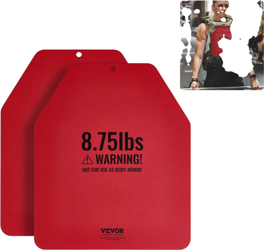 VEVOR Weight Vest Plates, 8.75 LB Pairs, Premium Steel Weighted plates, Contoured Ergonomic Fit – WODs, Additional Weight for Weight Vests, for Strength Training, Running, Fitness, Heavy Workouts