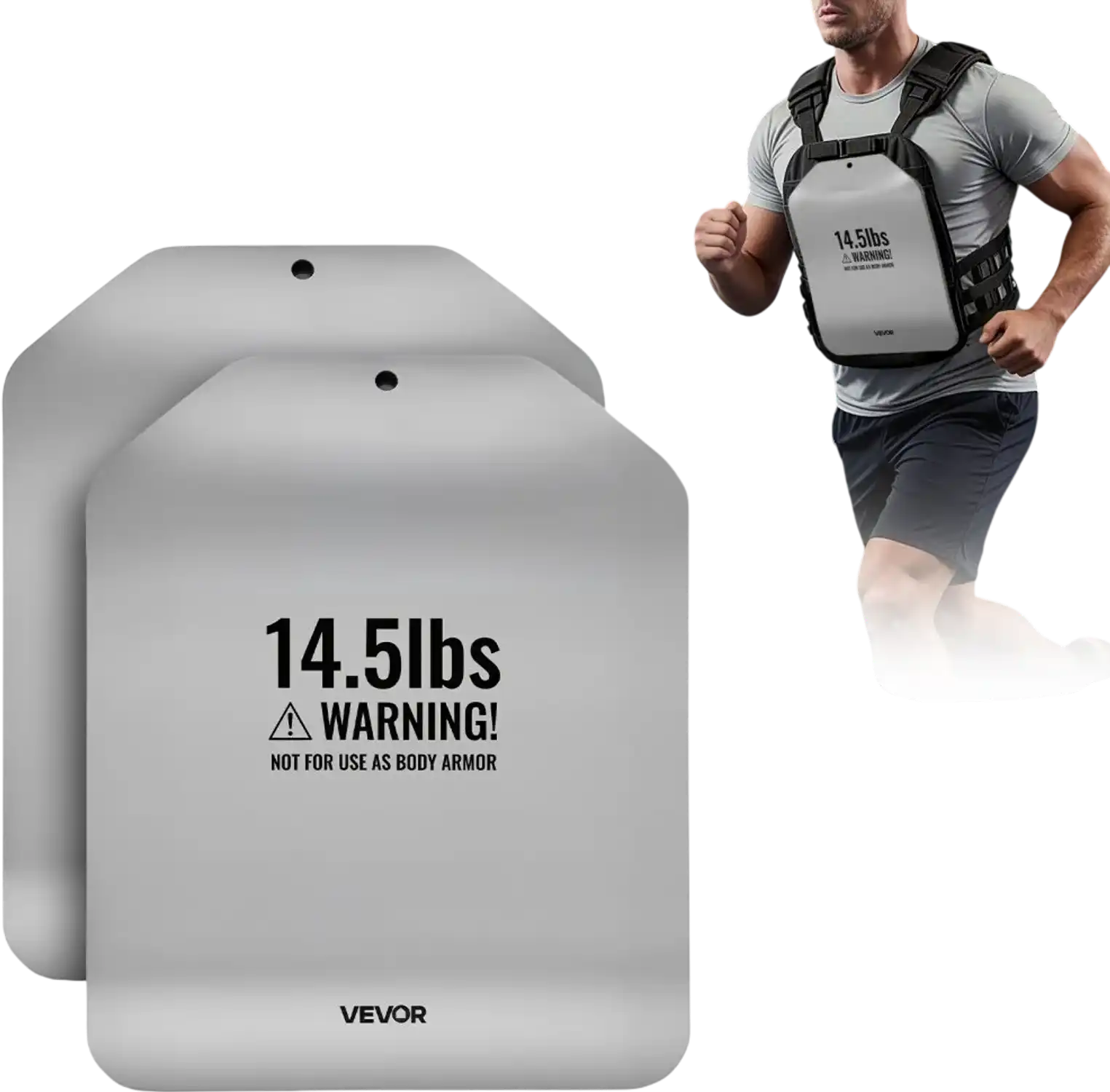 Vevor Weight Vest Plates Curved 14.5 lbs Pair Premium Steel Tactical Training Plates New