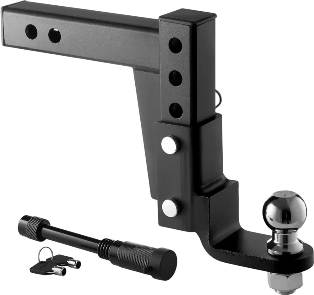 VEVOR Trailer Hitch Ball Mount, Fit 2-Inch Receiver, Adjustable Trailer Hitch with 2 Inch Ball & Pin, 7500 lbs GTW, 9.5 Inch Drop, Towing Ball Mounts for RVs, Off-Road Vehicles and Trucks, Black