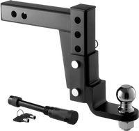 VEVOR Trailer Hitch Ball Mount, Fit 2-Inch Receiver, Adjustable Trailer Hitch with 2 Inch Ball & Pin, 7500 lbs GTW, 9.5 Inch Drop, Towing Ball Mounts for RVs, Off-Road Vehicles and Trucks, Black