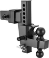 VEVOR Adjustable Trailer Hitch, Fit 2.5 Inch Receiver, Trailer Hitch Mount with 2 Inch & 2-5/16 Inch Balls, 21000 lbs GTW, 9 Inch Drop, Towing Ball Mounts for RVs, Off-Road Vehicles and Trucks, Black