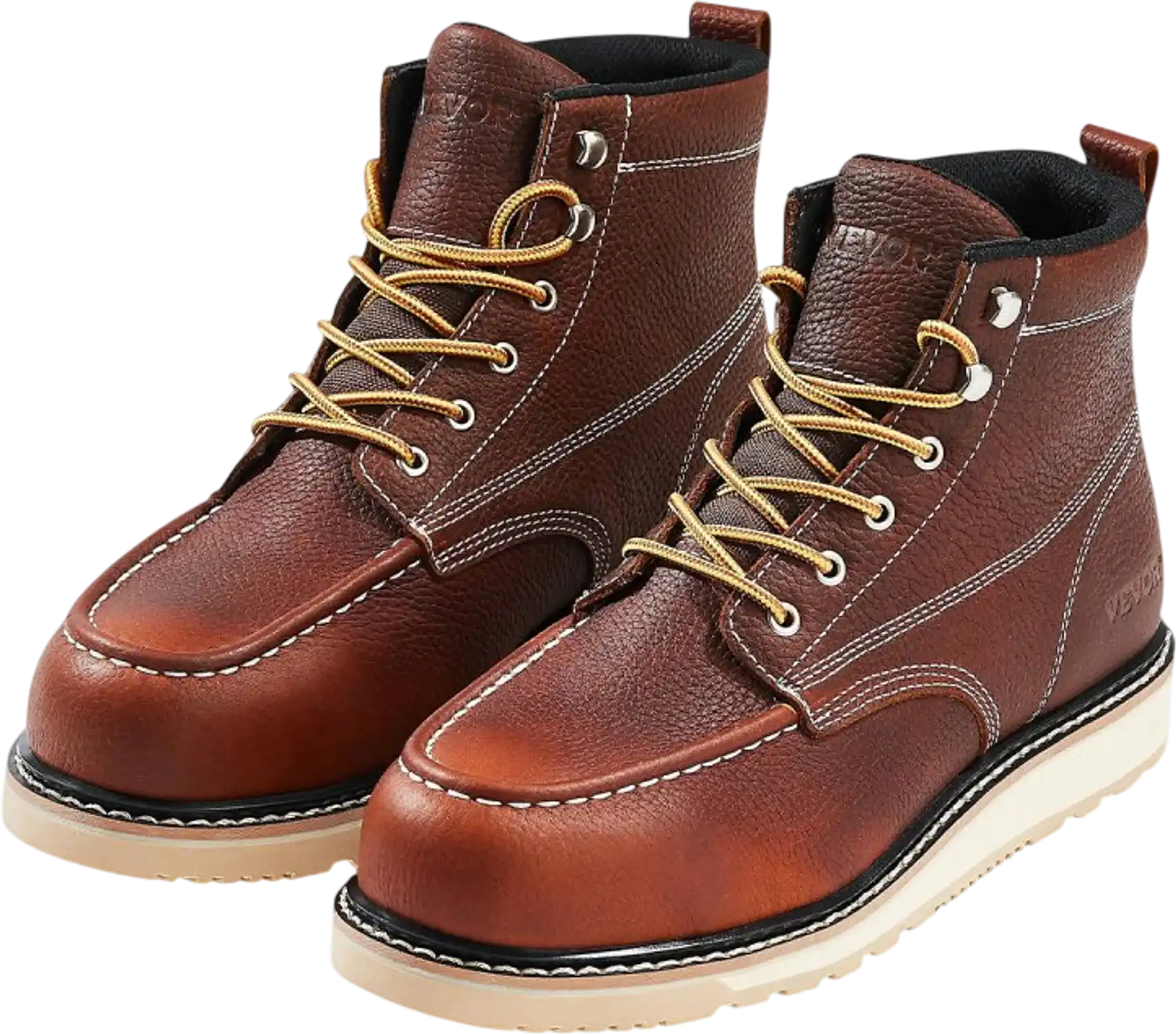 Vevor Work Boots Waterproof Moc Toe Slip-Resistant Men's Brown Size 12 New