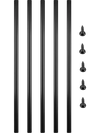 VEVOR Deck Balusters, 51 Pack Metal Deck Spindles, 32\"x0.75\" Staircase Baluster with Screws, Aluminum Alloy Deck Railing for Wood and Composite Deck, Circle Baluster for Outdoor Stair Deck Porch