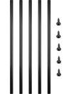 VEVOR Deck Balusters, 51 Pack Metal Deck Spindles, 36\"x0.75\" Staircase Baluster with Screws, Aluminum Alloy Deck Railing for Wood and Composite Deck, Circle Baluster for Outdoor Stair Deck Porch