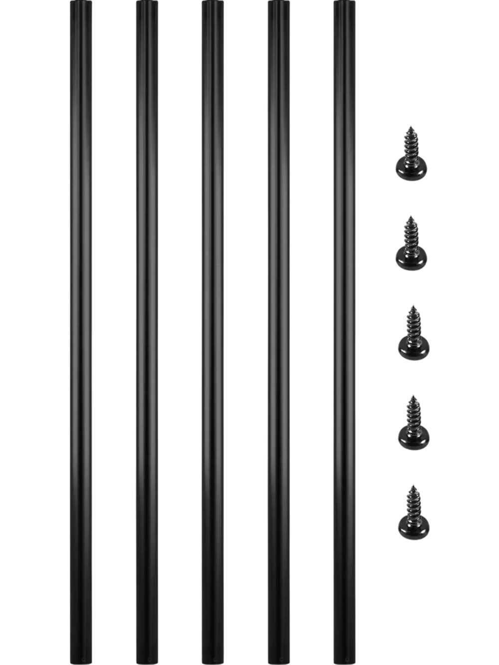 VEVOR Deck Balusters, 51 Pack Metal Deck Spindles, 36\"x0.75\" Staircase Baluster with Screws, Aluminum Alloy Deck Railing for Wood and Composite Deck, Circle Baluster for Outdoor Stair Deck Porch