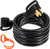 VEVOR 25 FT 50Amp RV Extension Cord NEMA N14-50P to N14-50R, 125 / 250V Heavy Duty STW 6/3+ 8/1 RV Power Cord, for EV Charging and RV Trailer Campers