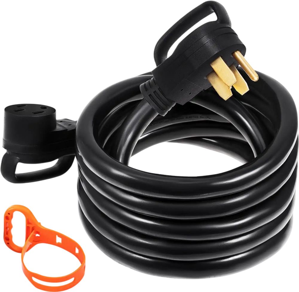 VEVOR 25 FT 50Amp RV Extension Cord NEMA N14-50P to N14-50R, 125 / 250V Heavy Duty STW 6/3+ 8/1 RV Power Cord, for EV Charging and RV Trailer Campers