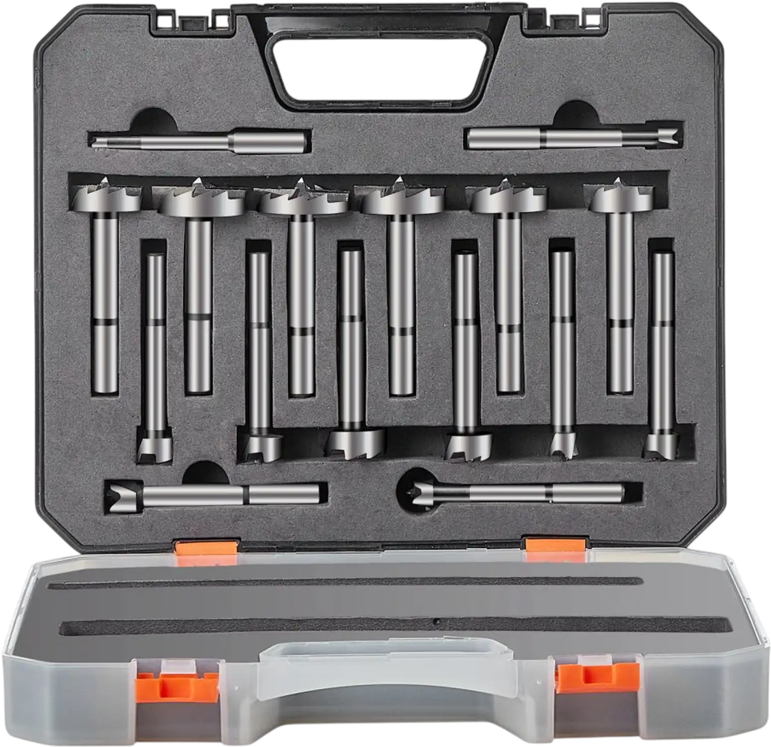 Vevor Forstner Bit Set Carbon Steel Woodworking Drill Bits 16-Piece 1/4
