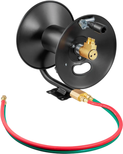 VEVOR Welding Hose Reel, Hand Crank Rewind Hose Reel with 3FT Lead-in Hose and 9/16