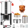 VEVOR 30 Qt. Turkey and 10 Qt. Fish Fryer Seafood Deep Boiler Aluminum, Outdoor Cooker for Crawfish, Crab, Shrimp, Lobster, Complete Steamer Kit with Basket, Stand, and 54,000 BTU Propane Burner