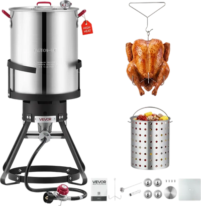 Vevor Turkey Fryer 30 Qt Seafood Boiler Outdoor Cooker Set New