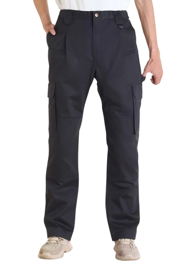 VEVOR FR Pants for Men, 9 oz 100% Cotton, Flame-Resistant Cargo Pants with Multi-Pockets and Elastic Waist, Reinforced Tear-proof Stitching, Ideal for Welding Work and Casual Wear, XL Size, Black
