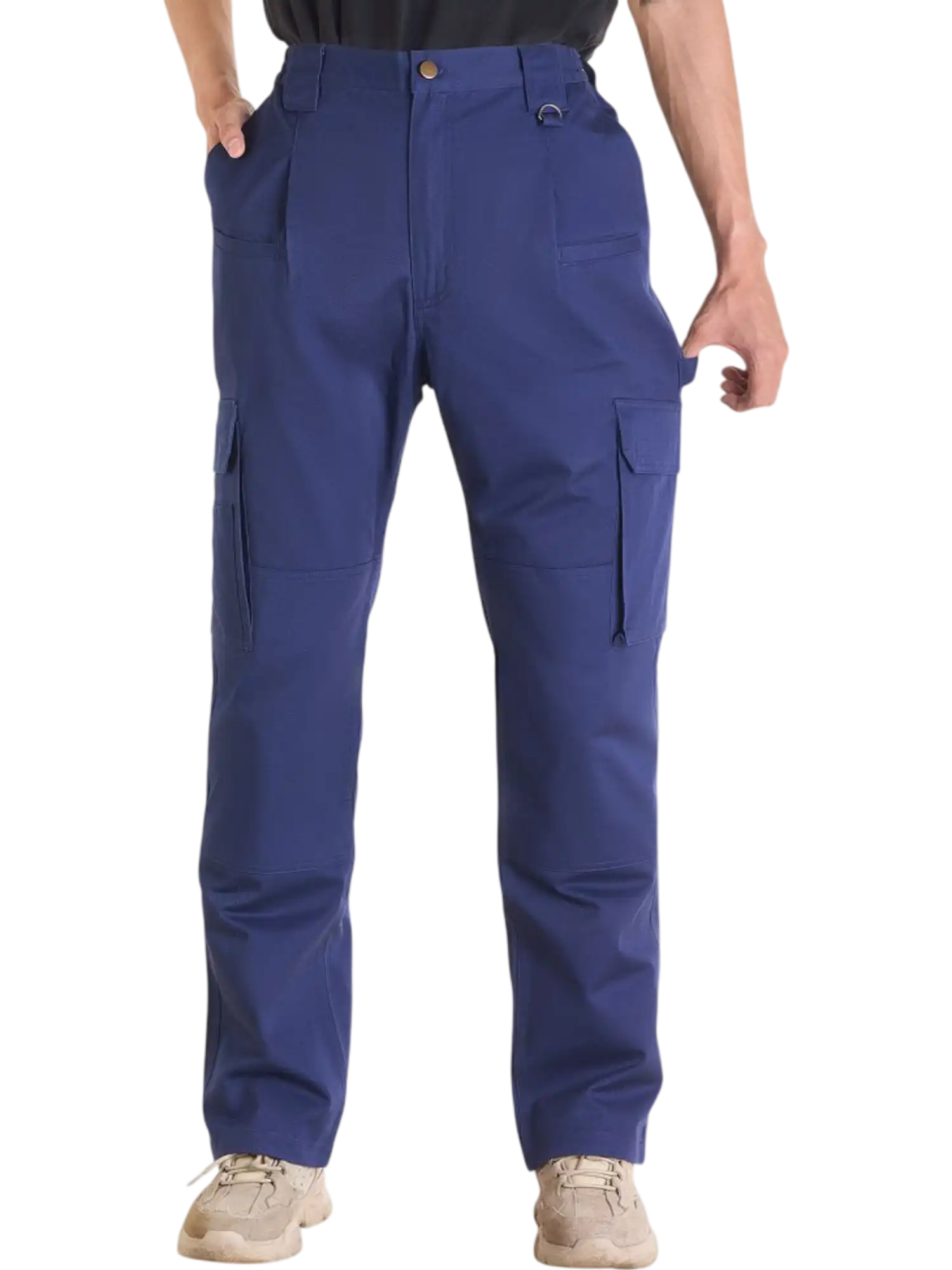 Vevor Pants Flame-Resistant Cargo Multi-Pocket Elastic Waist Welding Work XXL Dark Blue New