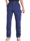 VEVOR FR Pants for Men, 9 oz 100% Cotton, Flame-Resistant Cargo Pants with Multi-Pockets and Elastic Waist, Reinforced Tear-proof Stitching, Ideal for Welding Work and Casual Wear, XXL Size, Dark Blue