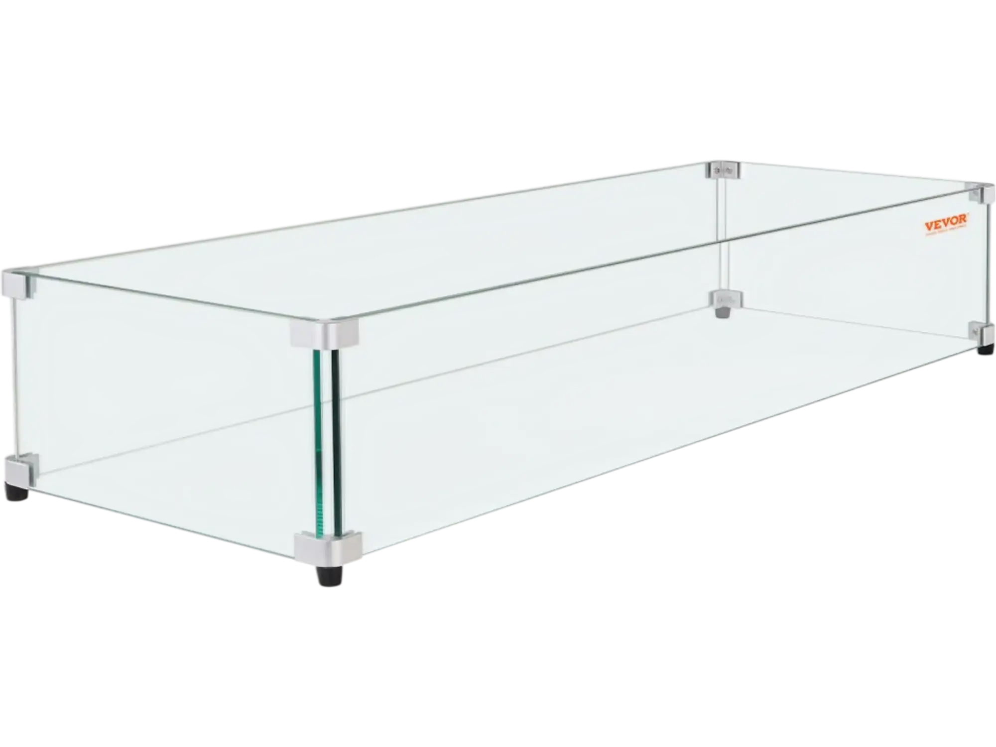 Vevor Fire Pit Wind Guard Rectangular Tempered Glass 44.4