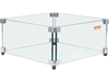VEVOR Gas Fire Pit Wind Guard for Square Fire Table, 21 x 21 x 7.5 inch Clear Tempered Wind Guard for Firepits, 0.31 inch Thick Square Glass Shield, Glass Panel with Hard Corner Bracket & Feet