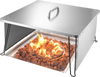 VEVOR Fire Pit Heat Deflector, 25.4x25.4x14.6 inch Square Outdoor Burner Cover, Stainless Steel Bonfire Camping Wood Burning, Push Heat Down and Out with 4 Foldable Legs & Carrying Handle