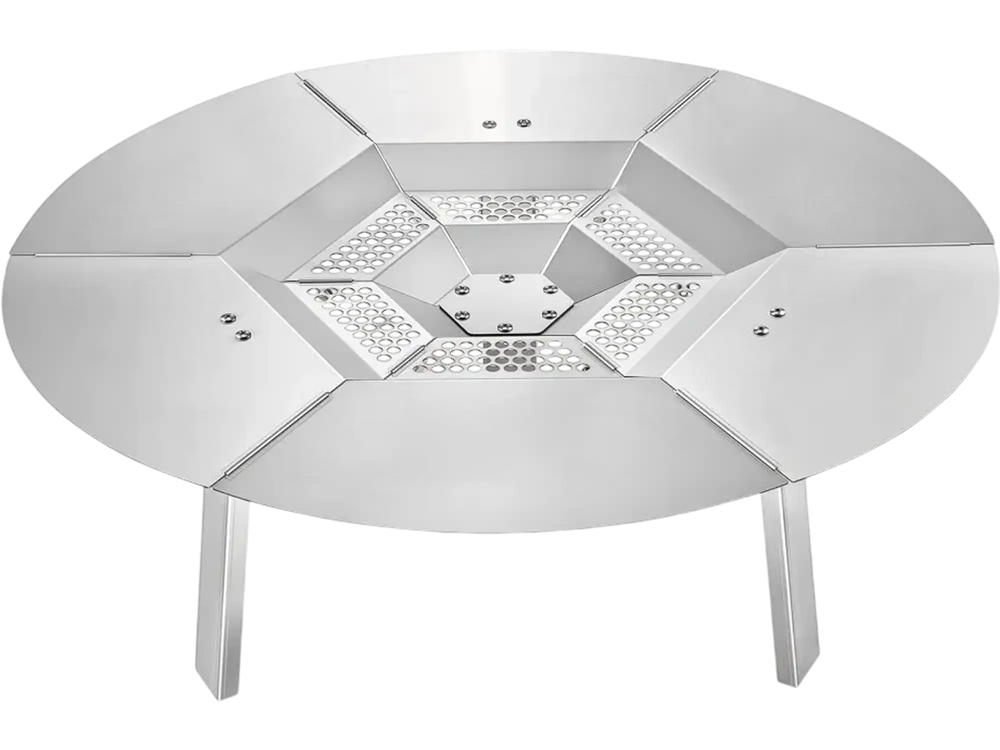 VEVOR Fire Pit Heat Deflector for Solo Stove Yukon, 25 inch Bonfire Round for Wood Burning Fire Pit, 304 Stainless Steel Heat Diffuser, Detachable Burner Cover Camping Accessories